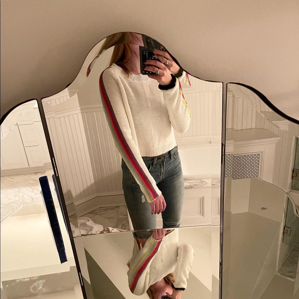 Planet Gold Rainbow Striped Sweater